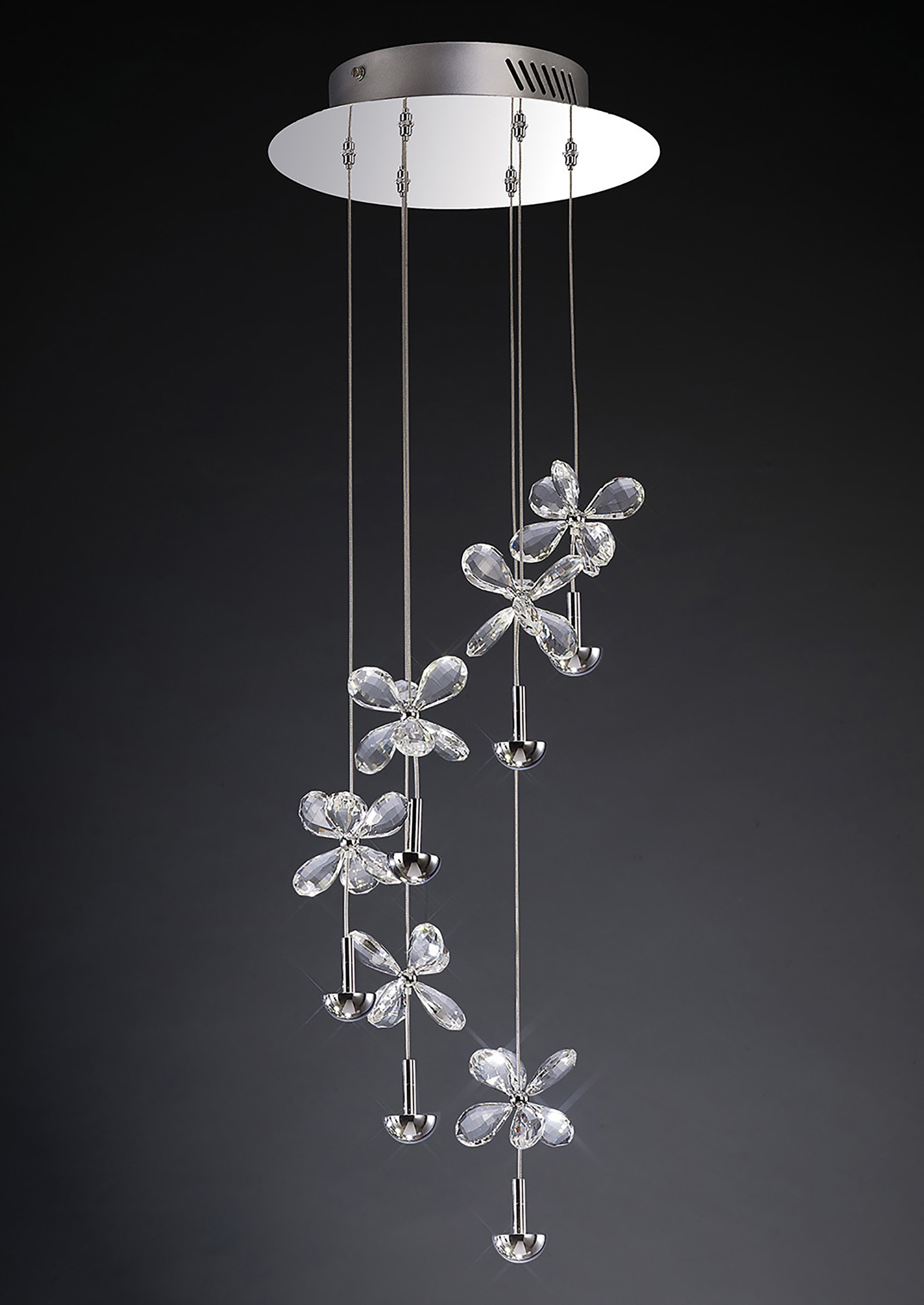 Aviva Crystal Ceiling Lights Diyas Multiple Crystal Pendants